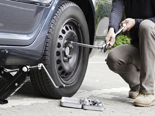 lowering the car on a jack